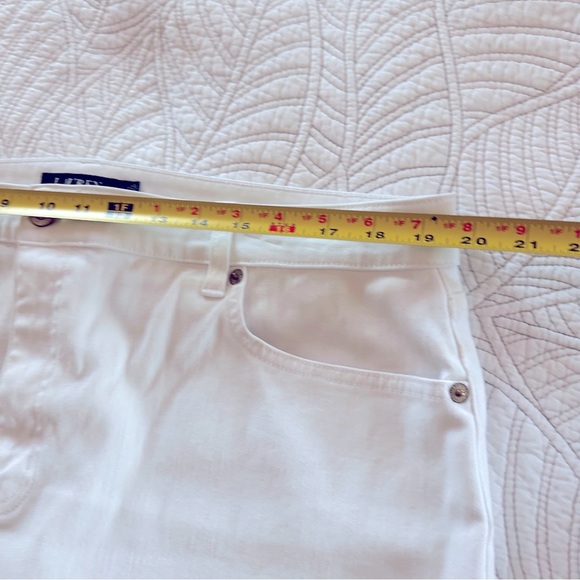 EUC Lauren Ralph Lauren white Denim Mid Rise Pencil Skirt size 18 black label - Picture 8 of 10